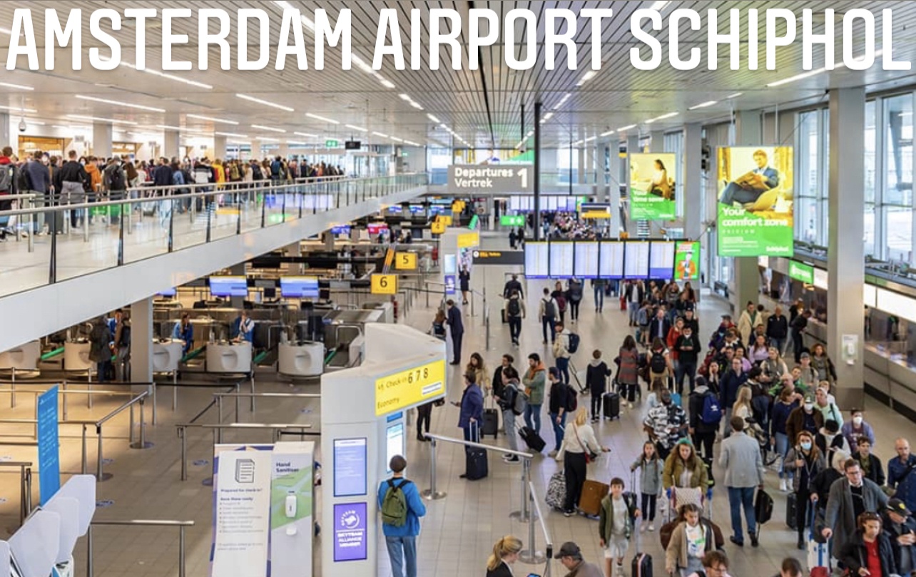 Informare pasageri - punctele de control si securitate de pe Aeroportul Schiphol Amsterdam