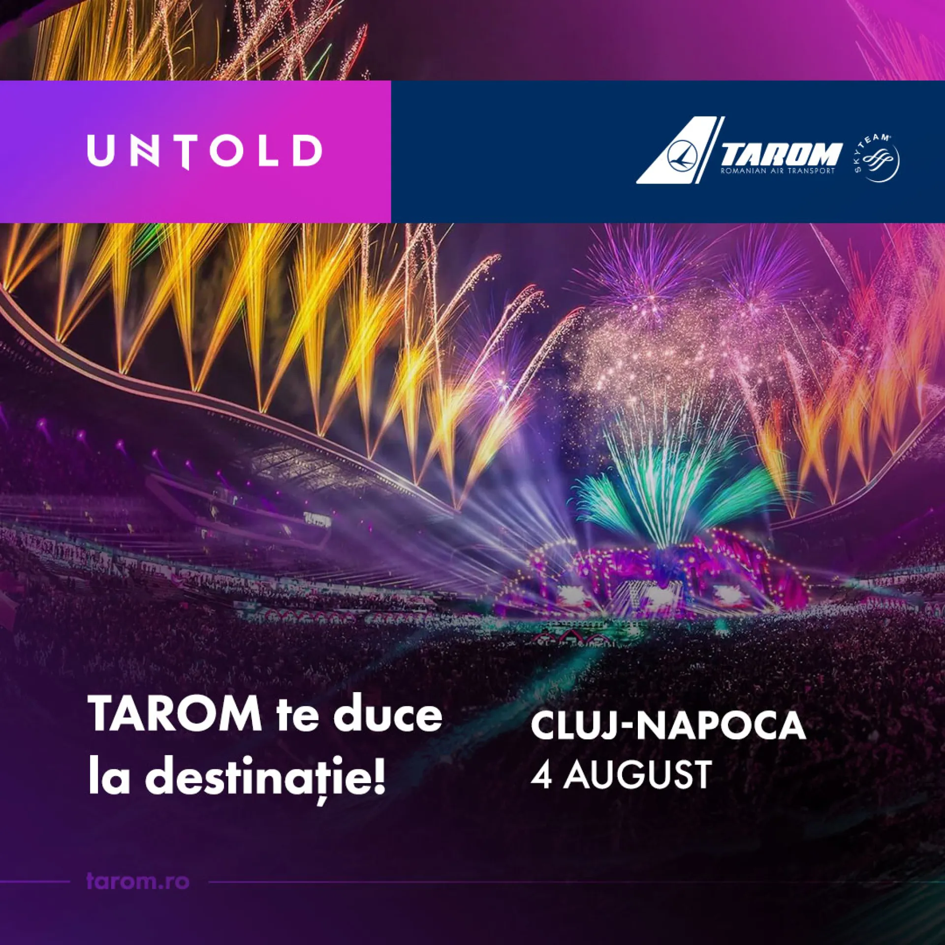 Surpriză pentru fanii UNTOLD: TAROM introduce două curse noi către Cluj – Napoca special pentru ei