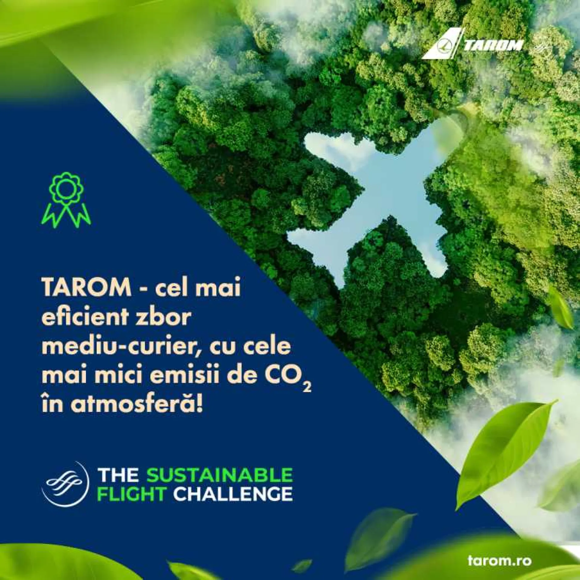 TAROM câștigă locul 1, pentru al doilea an consecutiv, la SkyTeam Sustainable Flight Challenge cu cele mai mici emisii poluante pentru un zbor mediu-curier