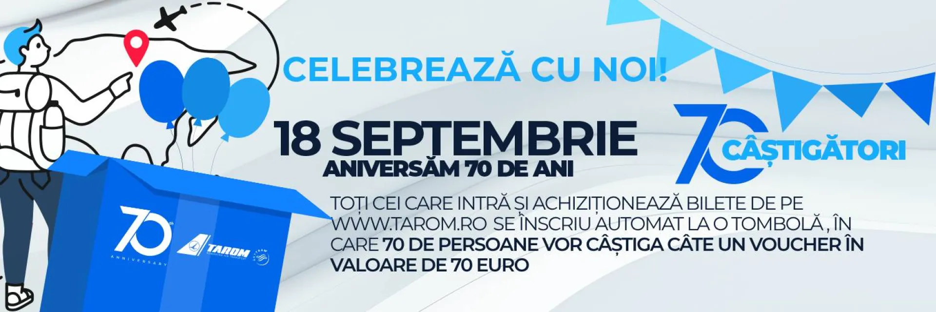 TAROM, 70 de ani, promoții și oferte speciale aniversare dedicate pasagerilor