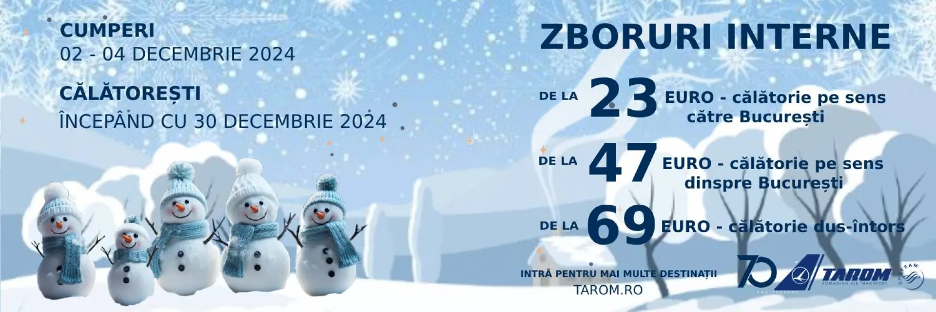 Ofertă specială 02-04 Decembrie - Destinații interne