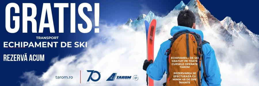 TAROM ofrece transporte gratuito de material de esquí