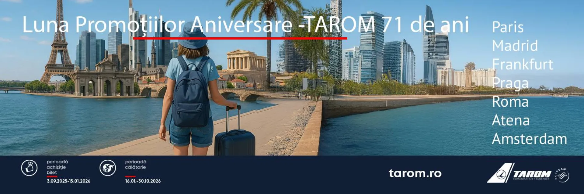 TAROM lansează “Luna Promoțiilor Aniversare” cu ocazia a 71 de ani de zboruri de încredere